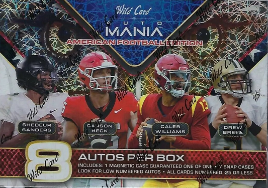 2024 Wild Card Auto Mania American Football Hobby Box Case(12)