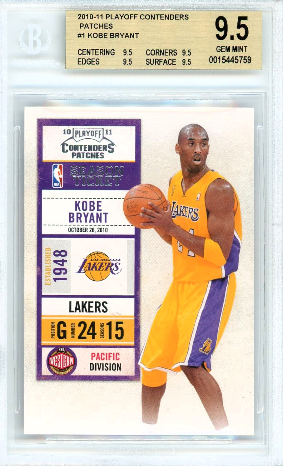 2010/11 Playoff Contenders Patches #1 Kobe Bryant