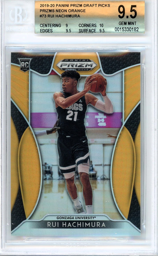 2019/20 Panini Draft Picks Prizms Neon Orange #73 Rui Hachimura-POP 1 #132/149