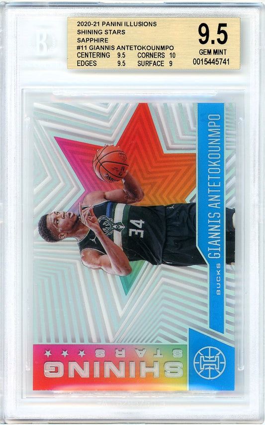 2020/21 Panini Illusions Shining Stars #11 Giannis Antetokounmpo-POP 1