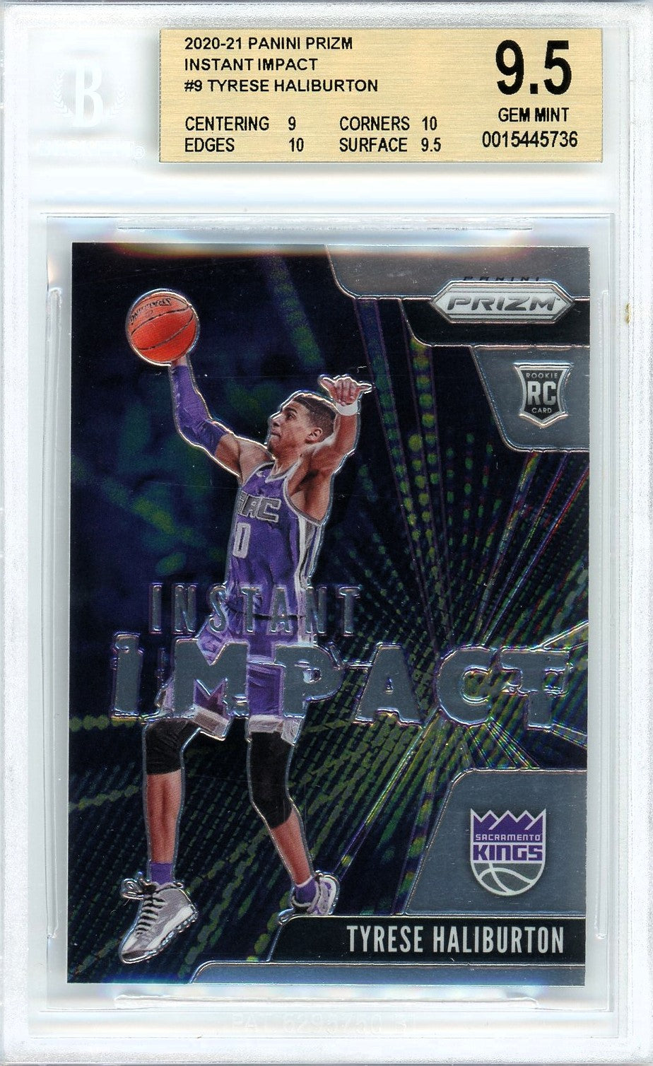 2020/21 Panini Prizm Instant Impact #9 Tyrese Haliburton