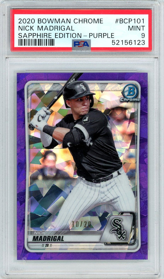 2020 Bowman Chrome Prospects Sapphire Edition-Purple-#BCP 101 Nick Madrigal #10/20