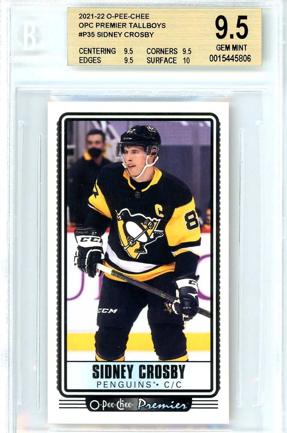 2021/22 O-Pee-Chee OPC Premier Tallboys #P35 Sydney Crosby POP 1