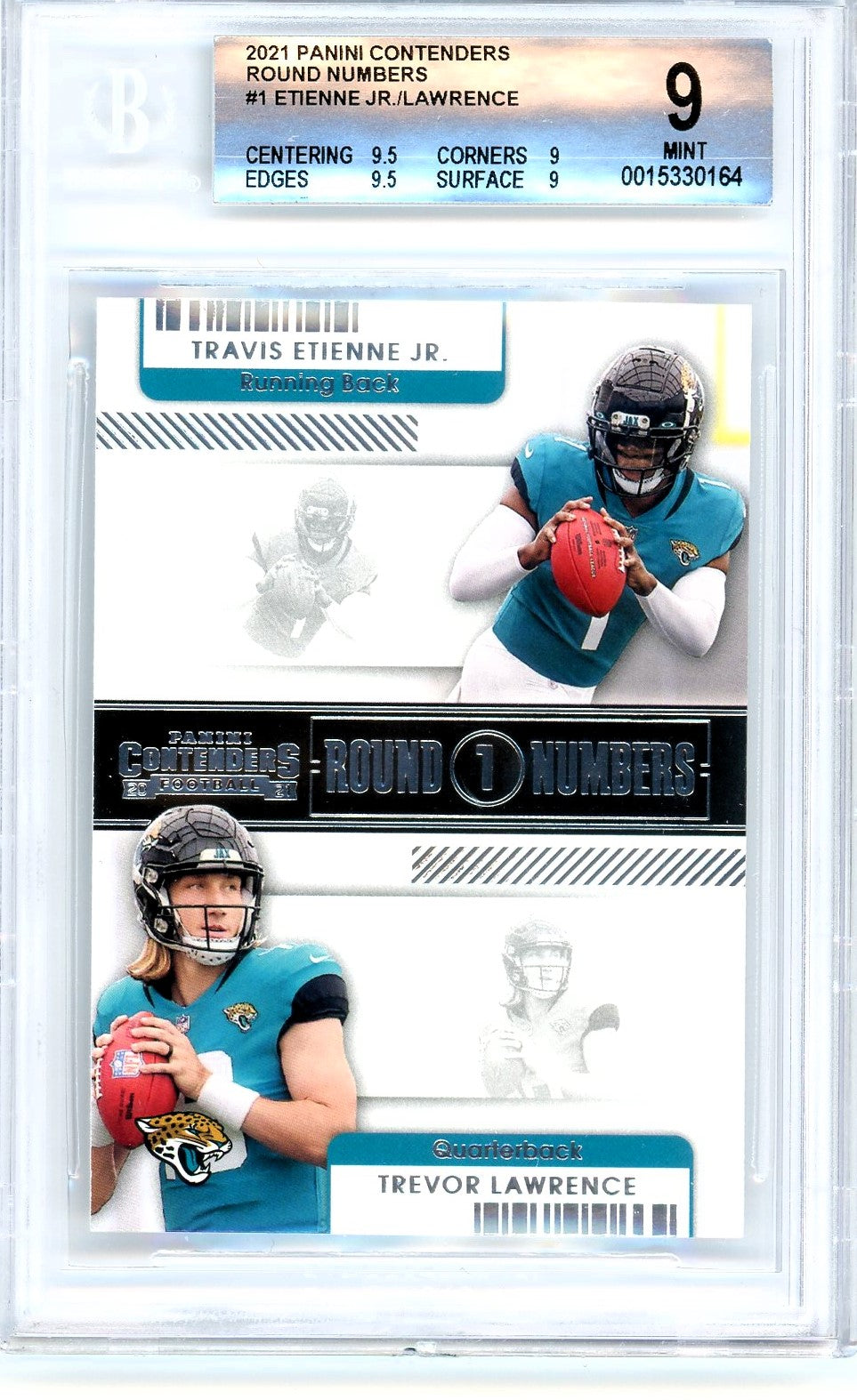 2021 Panini Contenders Round Numbers #1 Etienne Jr./Lawerence