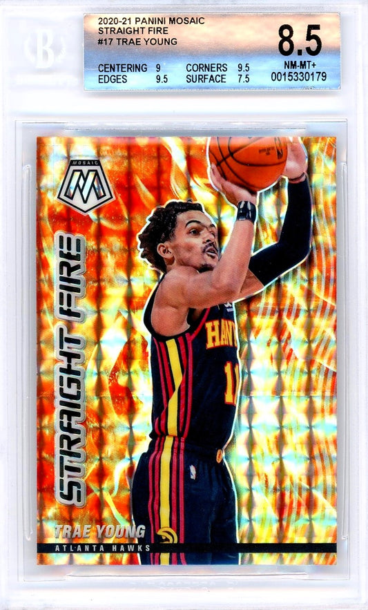 2020/21 Panini Mosaic Straight Fire #17 Trae Young